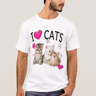 Eu Amo Gatos Camisa Amante De Gatos Adoro Gatinhos