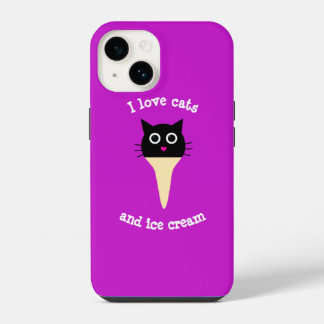 Eu amo gatos e sorvete Case-Mate capa de iPhone