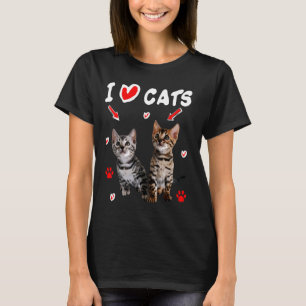 Eu Amo Gatos Fofos Camiseta de Gato Engraçado Aman