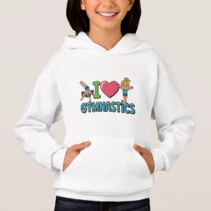 Eu Amo Ginástica - Bonitas Crianças Cartoon Hoodie