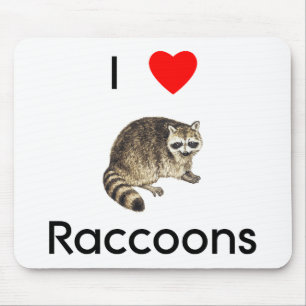Eu amo guaxinins Mousepad