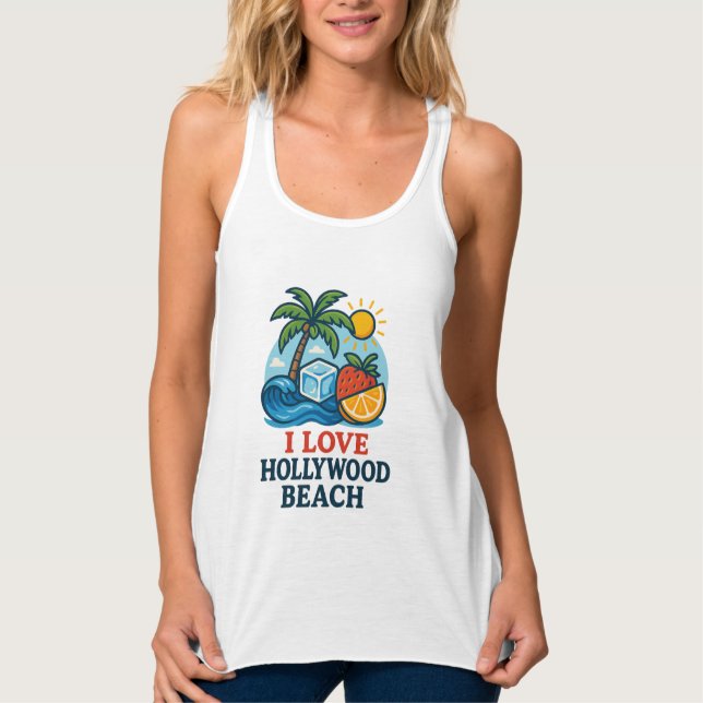 Eu amo Hollywood Beach Tank Top (Frente)