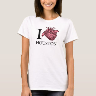 Eu amo Houston camiseta de coração anatomicament