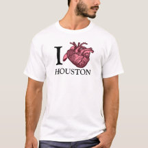 Eu amo Houston uma camiseta de coração anatomicame