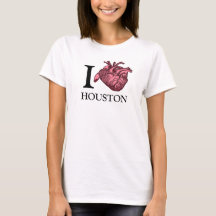 Eu amo Houston uma camiseta de coração anatomicame