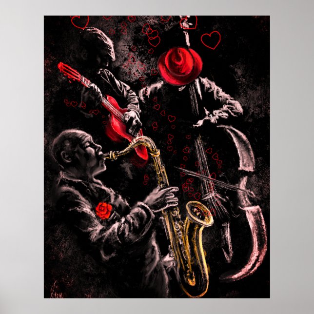 Eu Amo Jazz Music Poster Art (Frente)