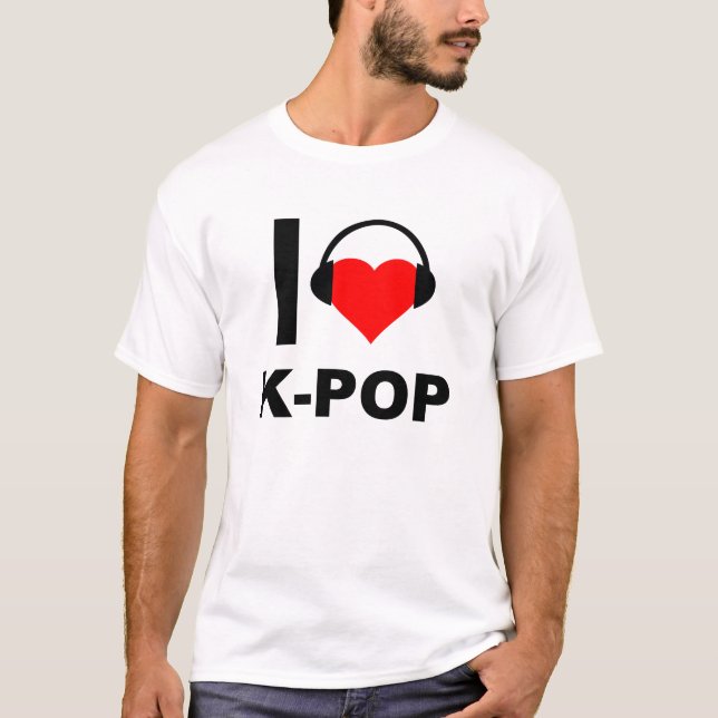 Eu Amo K-Pop Camiseta Divertida (Frente)