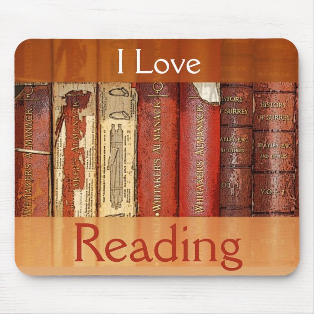 Eu amo ler Mousepad (Frente)
