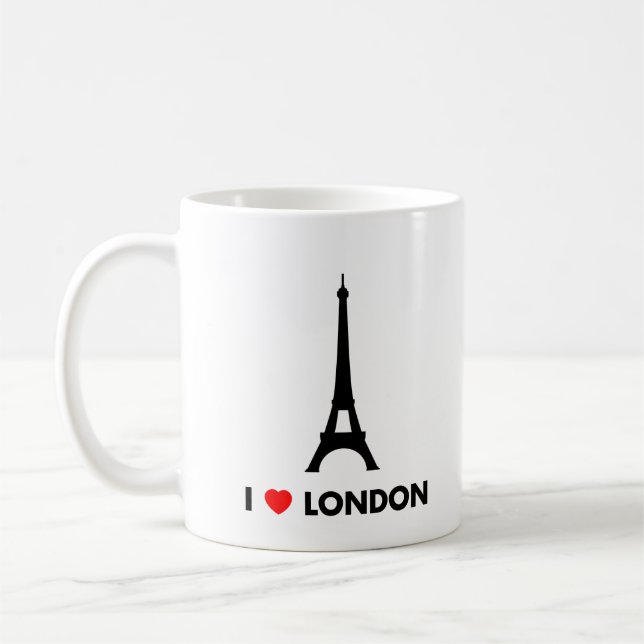 Eu amo Londres - caneca da torre Eiffel (Esquerda)