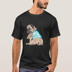 Eu Amo Mãe Camiseta Regata Funny Pug Tatuada