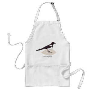 Eu amo magpies - avental
