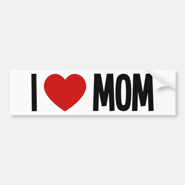 Eu Amo Mamãe ❤️ Adesivo de Para-choque (Frente)