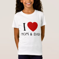 Eu amo mamãe e Pai| Camisetas para crianças e bebê