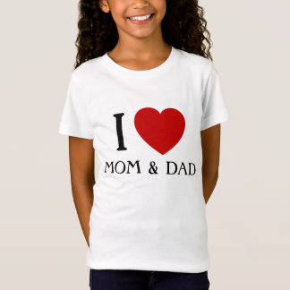 Eu amo mamãe e Pai| Camisetas para crianças e bebê