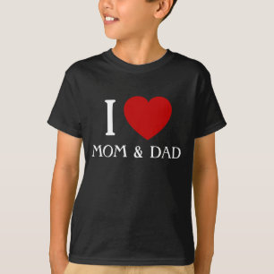 Eu amo Mamãe e Papai   Camisetas para Crianças e B