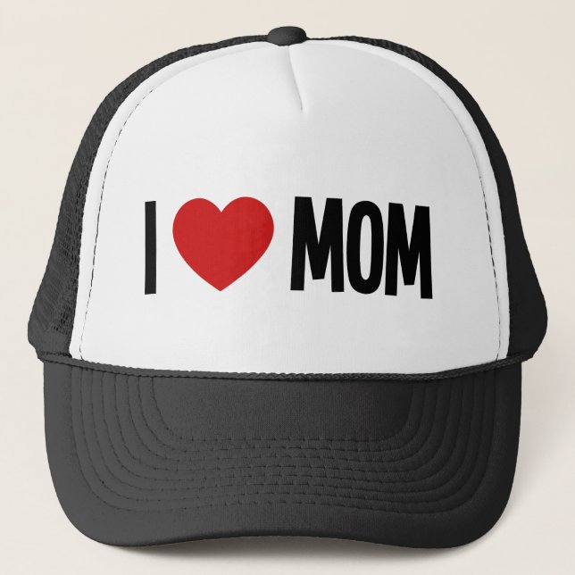 Eu Amo Mamãe ❤️ Eu Amo Boné de Caminhoneiro (Frente)