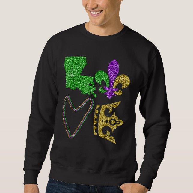 Eu Amo Mardi Gras Para Camisa Mardi Gras Fleur De  (Frente)