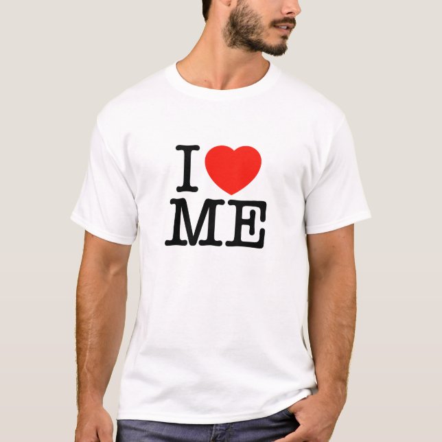 Eu amo-me camisetas masculinas (Frente)