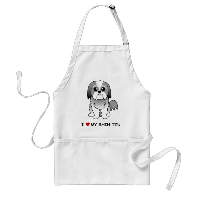 Eu amo meu avental de Shih Tzu (Frente)