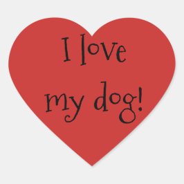 Eu Amo Meu Cachorro! Adesivos em Formato de Coraçã