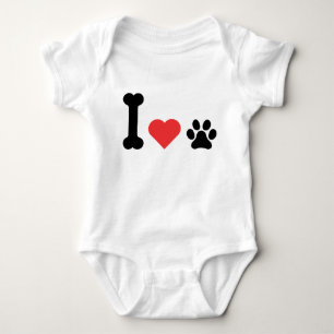 Eu Amo Meu Cachorro Camiseta Bebê Presente para Pa