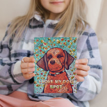 Eu Amo Meu Cachorro Cartão Postal de Colorir Perso