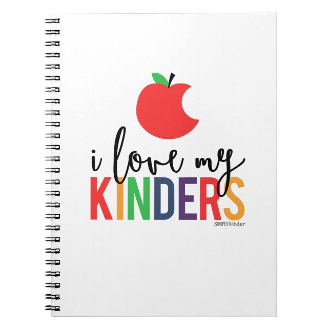 Eu amo meu caderno espiral de Kinders (Frente)
