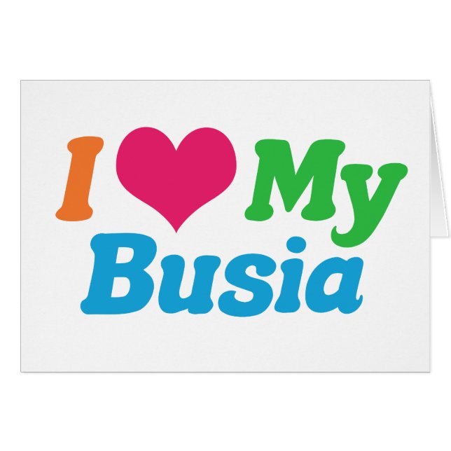 Eu Amo Meu Cartão De Avó Polonês Busia (Frente Horizontal)