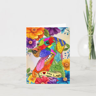 Eu Amo Meu Cartão De Saudação De Retriever De Labr