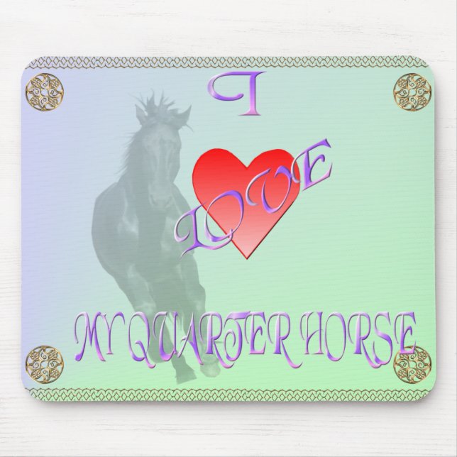 Eu amo meu cavalo de um quarto Mousepad (Frente)