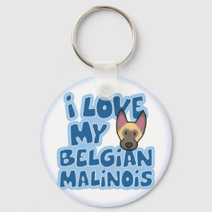 Eu amo meu chaveiro de Malinois