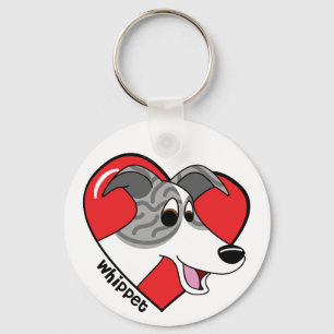 Eu amo meu chaveiro de Whippet