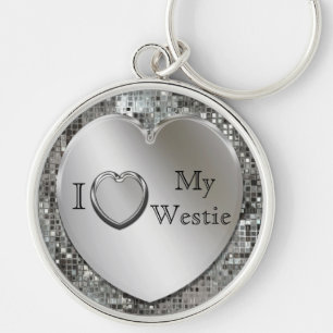 Eu amo meu chaveiro do coração de Westie