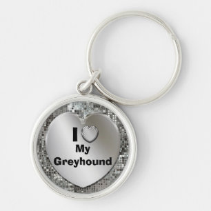 Eu amo meu chaveiro do coração do galgo