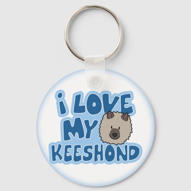 Eu Amo Meu Chaveiro Keeshond (Frente)