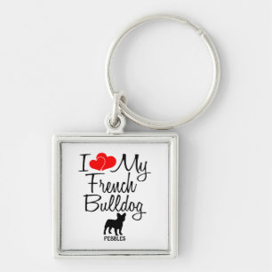 Eu Amo Meu Chaveiro Personalizado De Buldogue Fran