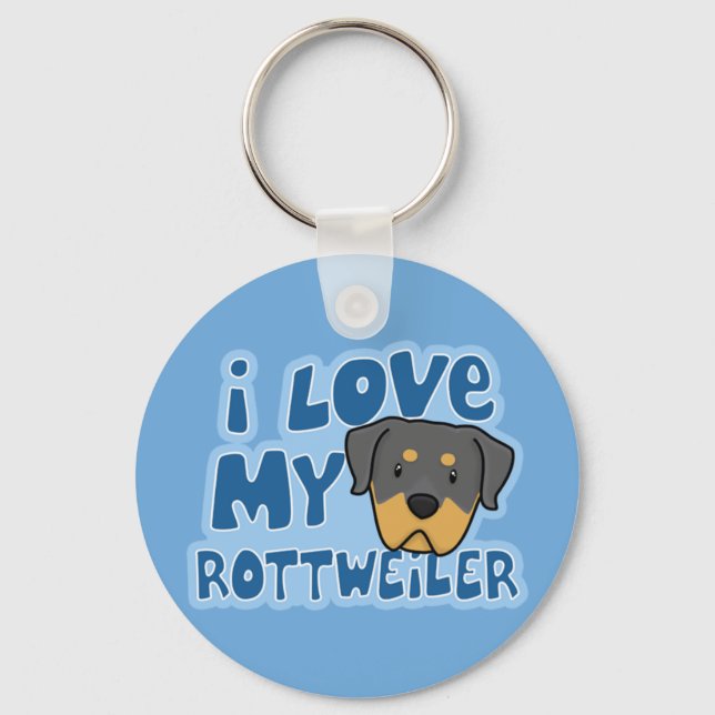 Eu Amo Meu Chaveiro Rottweiler (Frente)