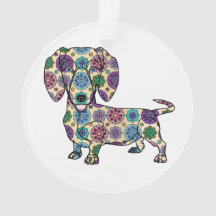 Eu amo meu Dachshund - ornamento do círculo