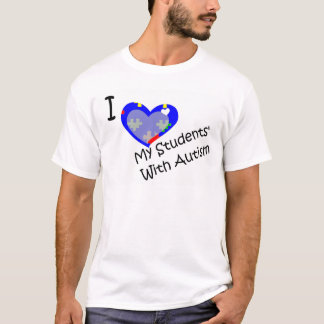 Eu amo meu estudante com camisa do autismo