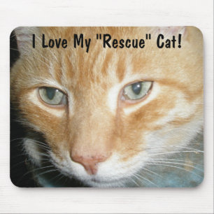 Eu amo meu gato do "salvamento"! Mousepad