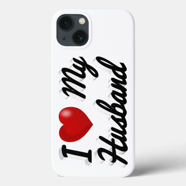 Eu Amo Meu Marido capa de iPhone com texto preto f (Verso)