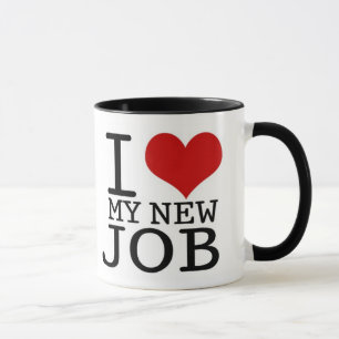 EU AMO MEU NOVO TRABALHO - caneca