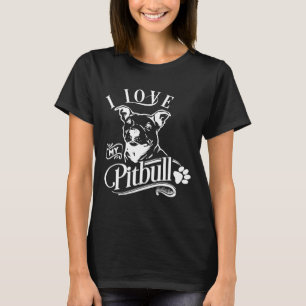 Eu Amo Meu Pitbull Camiseta de Amante de Animal Pe