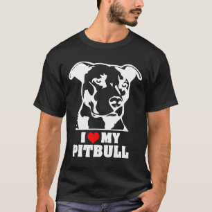 Eu Amo Meu Pitbull Camisetas de Animais de Estimaç