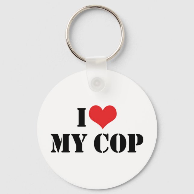 Eu Amo Meu Porta-Chaves de Policial (Frente)