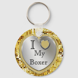 Eu amo meu pugilista ou? Chaveiro do coração