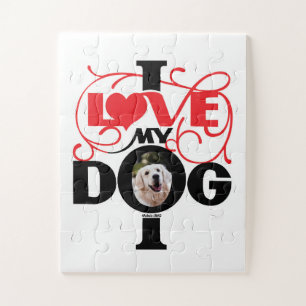 EU AMO MEU QUEBRA-CABEÇA DE JIGSAW DE CACHORRO