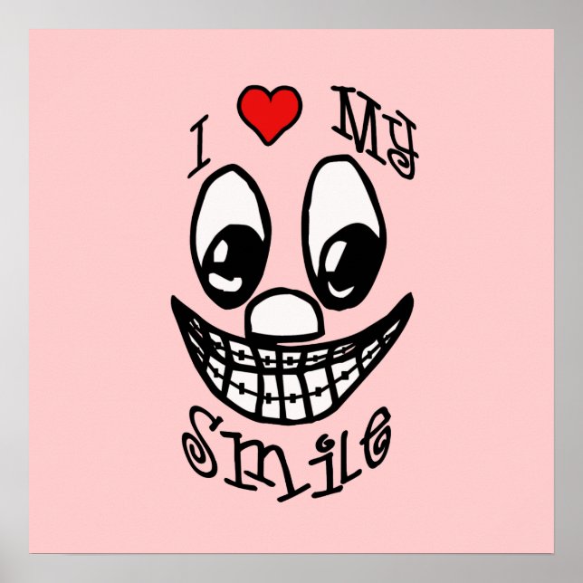 Eu Amo Meu Sorriso Poster personalizável (Frente)
