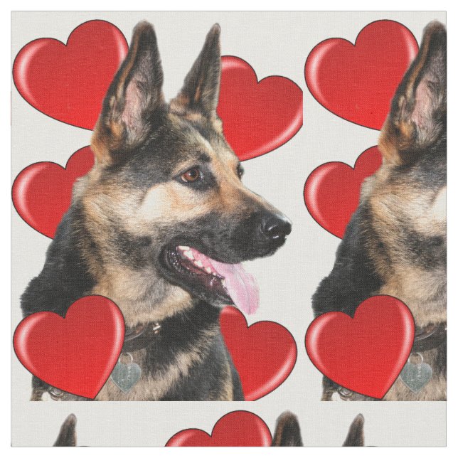 Eu amo meu tecido do german shepherd (Detalhe)