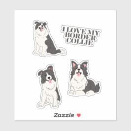 Eu Amo Meus Adesivos de Border Collie